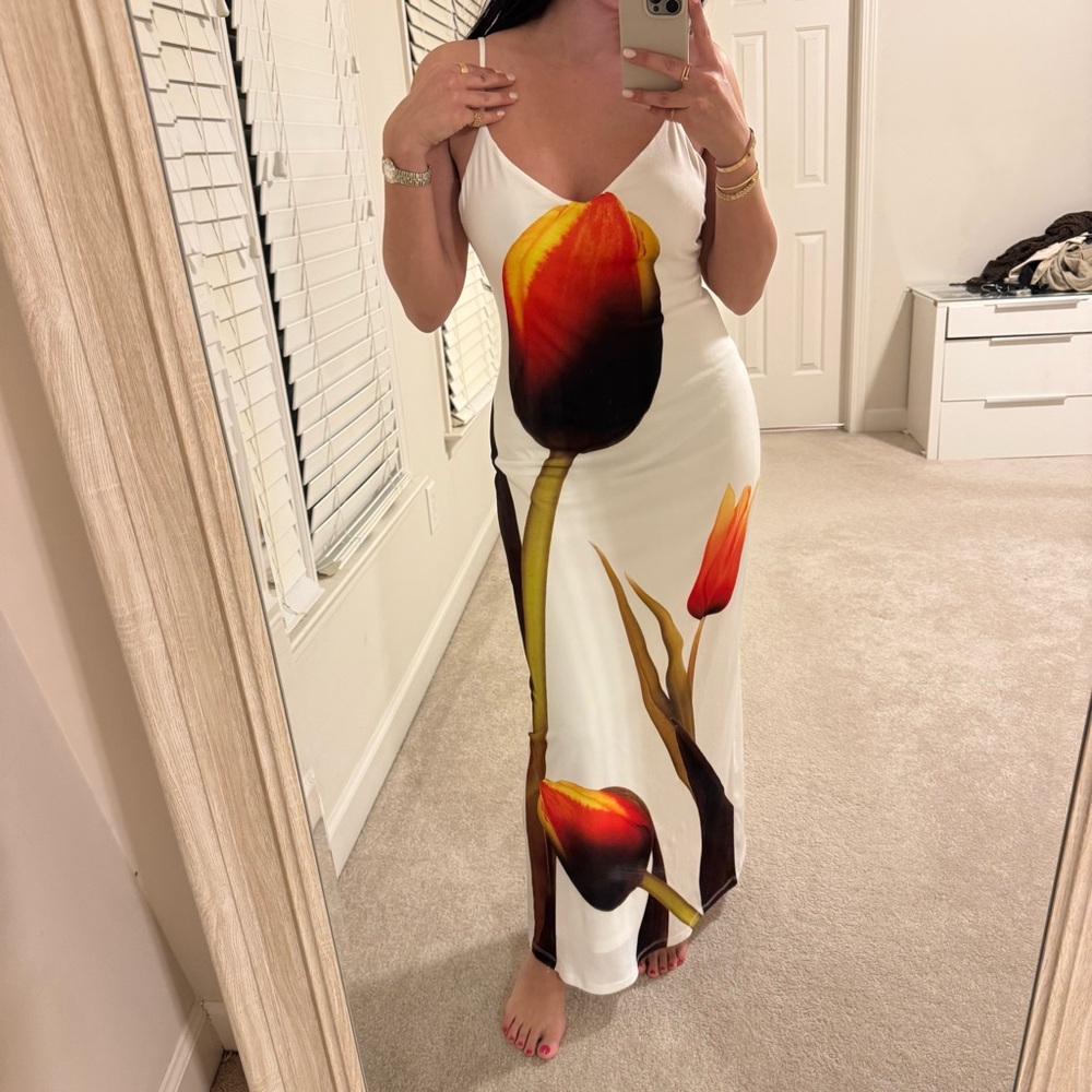 Zara floral maxi bodycon dress - Picture 8 of 8